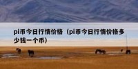 pi币今日行情价格（pi币今日行情价格多少钱一个币）