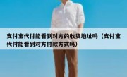 支付宝代付能看到对方的收货地址吗（支付宝代付能看到对方付款方式吗）