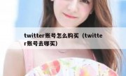 twitter账号怎么购买（twitter账号去哪买）