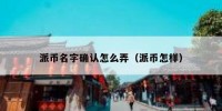 派币名字确认怎么弄（派币怎样）