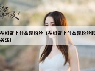 在抖音上什么是粉丝（在抖音上什么是粉丝和关注）