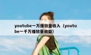 youtube一万播放量收入（youtube一千万播放量收益）