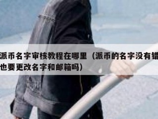 派币名字审核教程在哪里（派币的名字没有错也要更改名字和邮箱吗）