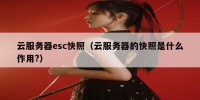 云服务器esc快照（云服务器的快照是什么作用?）