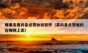 哪里出售抖音点赞协议软件（卖抖音点赞啥的在哪网上卖）