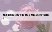 抖音加粉丝团能干嘛（抖音加粉丝团有钱赚吗）