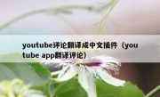 youtube评论翻译成中文插件（youtube app翻译评论）