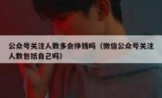 公众号关注人数多会挣钱吗（微信公众号关注人数包括自己吗）