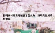 扫码支付后发现被骗了怎么办（扫码支付成功后被骗）