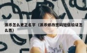 派币怎么更正名字（派币修改密码短信验证怎么弄）