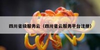 四川省级服务云（四川省云服务平台注册）