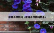 推特会扣钱吗（推特会扣钱吗知乎）