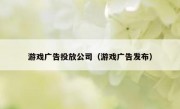游戏广告投放公司（游戏广告发布）