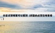 抖音点赞哪里可以看到（抖音的点赞在哪里看）