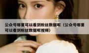 公众号哪里可以看到粉丝数据呢（公众号哪里可以看到粉丝数据呢视频）