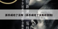 派币成功了没有（派币成功了没有收到钱）