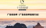 广告投放师（广告投放师低端行业）