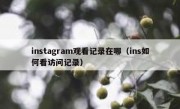 instagram观看记录在哪（ins如何看访问记录）