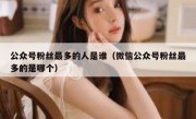 公众号粉丝最多的人是谁（微信公众号粉丝最多的是哪个）
