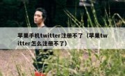 苹果手机twitter注册不了（苹果twitter怎么注册不了）