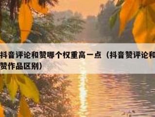 抖音评论和赞哪个权重高一点（抖音赞评论和赞作品区别）