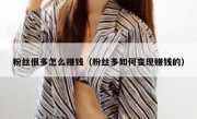 粉丝很多怎么赚钱（粉丝多如何变现赚钱的）