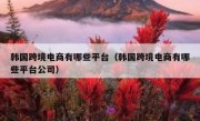 韩国跨境电商有哪些平台（韩国跨境电商有哪些平台公司）