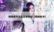 樱桃账号怎么注册微信（樱桃帐号）