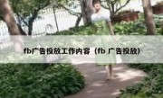 fb广告投放工作内容（fb 广告投放）