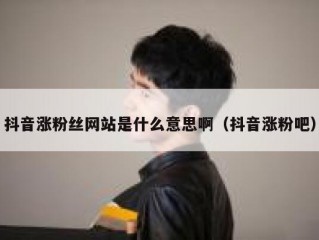 抖音涨粉丝网站是什么意思啊（抖音涨粉吧）