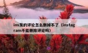 ins发的评论怎么删掉不了（instagram不能删除评论吗）