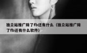 独立站推广除了fb还有什么（独立站推广除了fb还有什么软件）