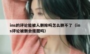 ins的评论能被人删除吗怎么删不了（ins评论被删会提醒吗）