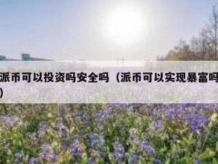 派币可以投资吗安全吗（派币可以实现暴富吗）