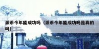 派币今年能成功吗（派币今年能成功吗是真的吗）