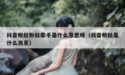 抖音粉丝粉丝牵手是什么意思呀（抖音粉丝是什么关系）