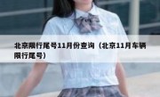 北京限行尾号11月份查询（北京11月车辆限行尾号）