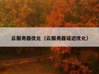 云服务器优化（云服务器延迟优化）