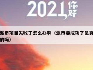 派币项目失败了怎么办啊（派币要成功了是真的吗）