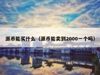 派币能买什么（派币能卖到2000一个吗）