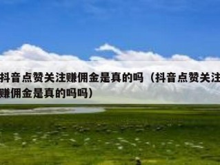 抖音点赞关注赚佣金是真的吗（抖音点赞关注赚佣金是真的吗吗）