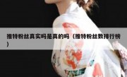 推特粉丝真实吗是真的吗（推特粉丝数排行榜）