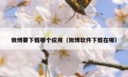 微博要下载哪个应用（微博软件下载在哪）