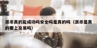 派币真的能成功吗安全吗是真的吗（派币是真的要上交易吗）