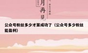 公众号粉丝多少才算成功了（公众号多少粉丝能盈利）