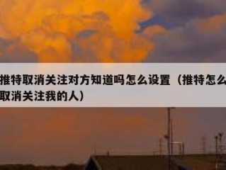 推特取消关注对方知道吗怎么设置（推特怎么取消关注我的人）