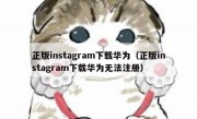 正版instagram下载华为（正版instagram下载华为无法注册）