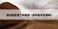 派币能登录了吗微信（派币能买东西吗）