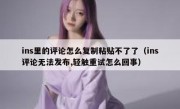ins里的评论怎么复制粘贴不了了（ins评论无法发布,轻触重试怎么回事）