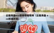 云服务器ecs使用教程视频（云服务器 ecs搭建环境）